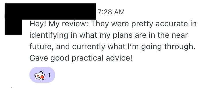 screenshot of a reddit review