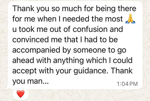 WhatsApp screenshot of review